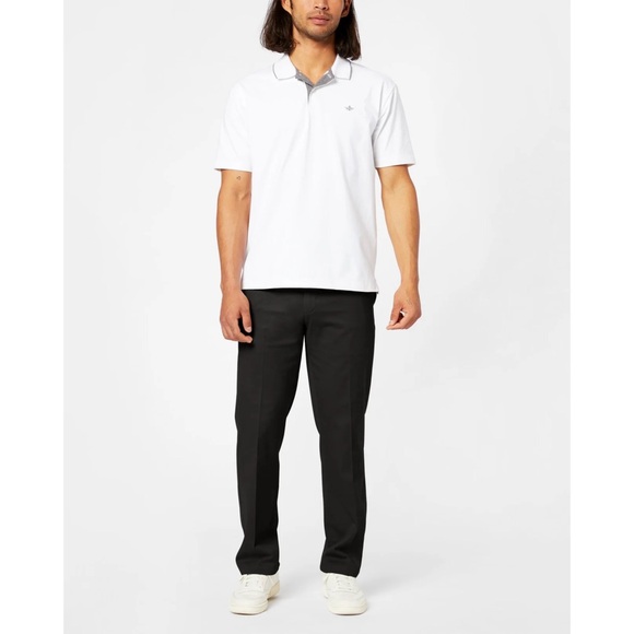 DOCKERS • D2 No Wrinkles Black Pants Work Dress Trousers Khaki 42 x 32 - Picture 2 of 6